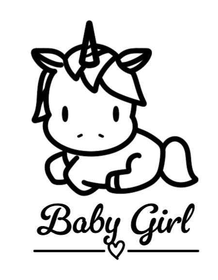 Baby Girl Unicorn - Lg. Vinyl Decal