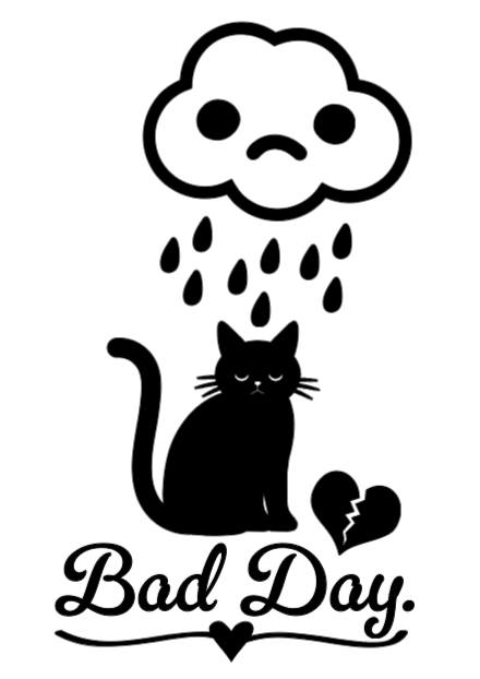 Bad Day Kitty. :( Lg. Vinyl Decal