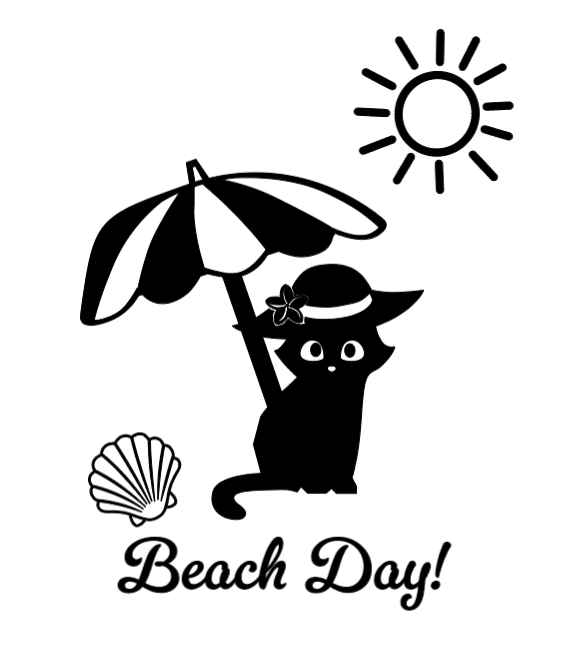 Beach Day Kitty! Lg. Vinyl Decal