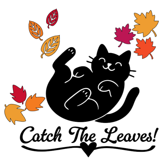 Catch The Leaves Kitty! :) Lg. Vinyl Decal