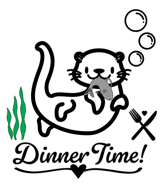 Dinner Time Otter! :) Lg. Vinyl Decal