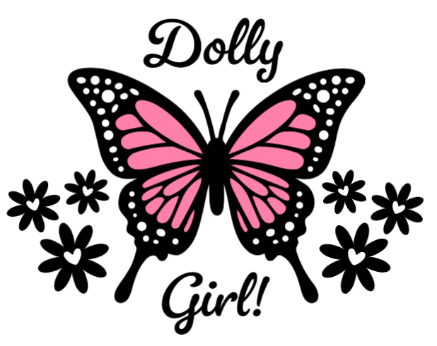 Dolly Butterfly Girl! :) Lg. Vinyl Decal