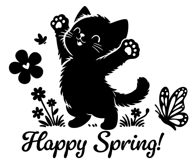 Happy Spring Kitty! :) Lg. Vinyl Decal