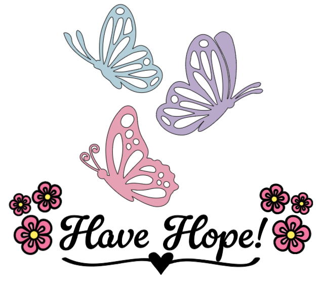 Have Hope Butterflies! :) Lg. Vinyl Decal