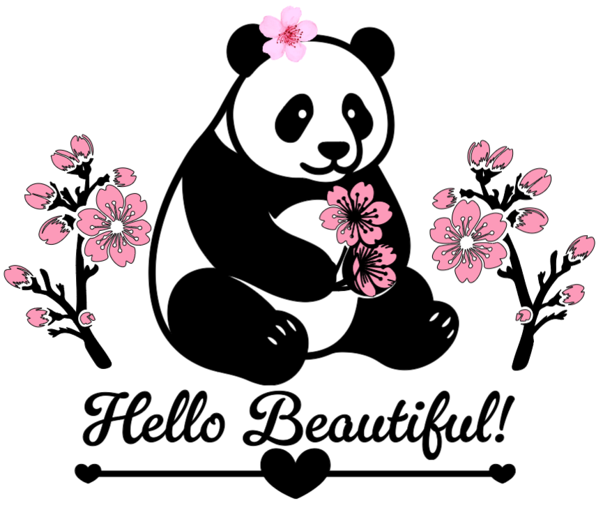 Hello Beautiful Panda! Lg. Vinyl Decal