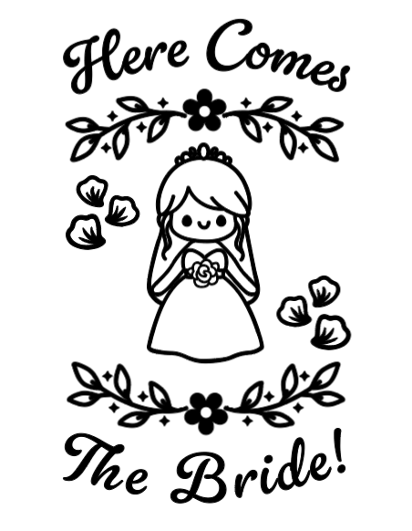 Here Comes The Bride! :) Lg. Vinyl Decal