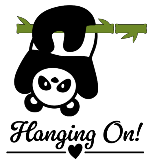 Panda Hanging On! Lg. Vinyl Decal