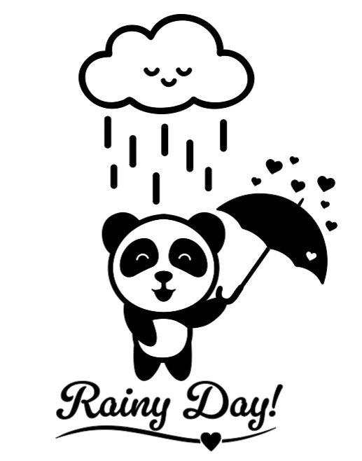 Rainy Day Panda! :) Lg. Vinyl Decal