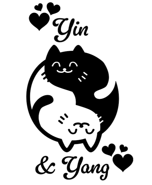 Yin & Yang Cats! :) Sticker Pack