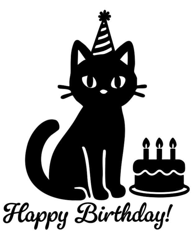 Happy Birthday Kitty! - Lg. Vinyl Decal