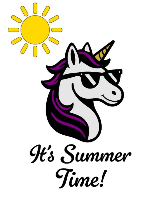 It's Summertime Unicorn!  - Lg. Vinyl Decal