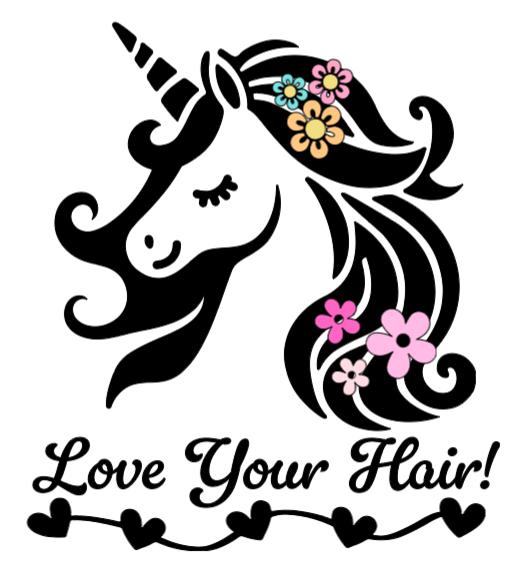 Love Your Hair Unicorn!  - Lg. Vinyl Decal