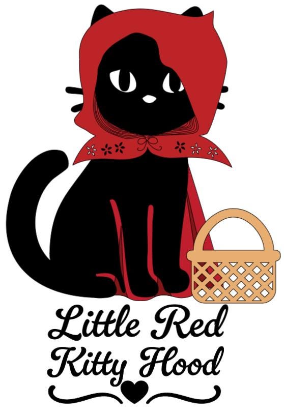 Little Red Kitty Hood  - Lg. Vinyl Decal