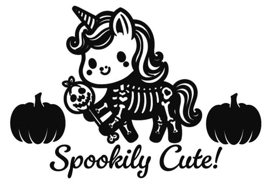 Spookily Cute Unicorn! - Lg. Vinyl Decal