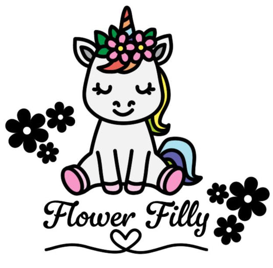 Unicorn Flower Filly - Lg. Vinyl Decal