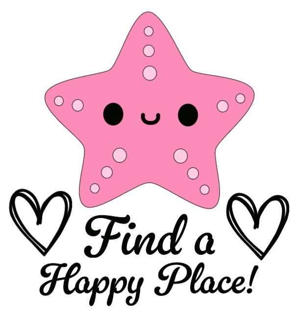 Find a Happy Place Peach!  - Lg. Vinyl Decal