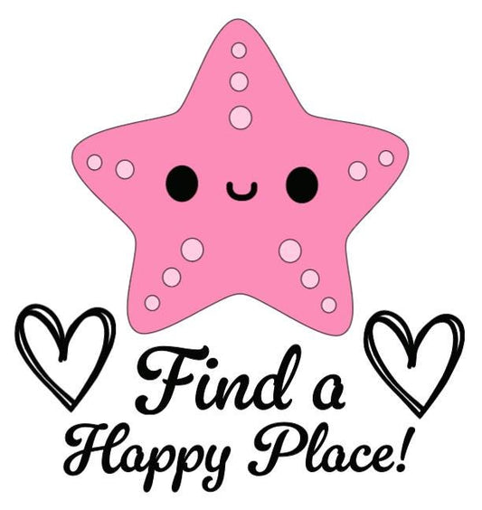Find a Happy Place Peach!  - Lg. Vinyl Decal