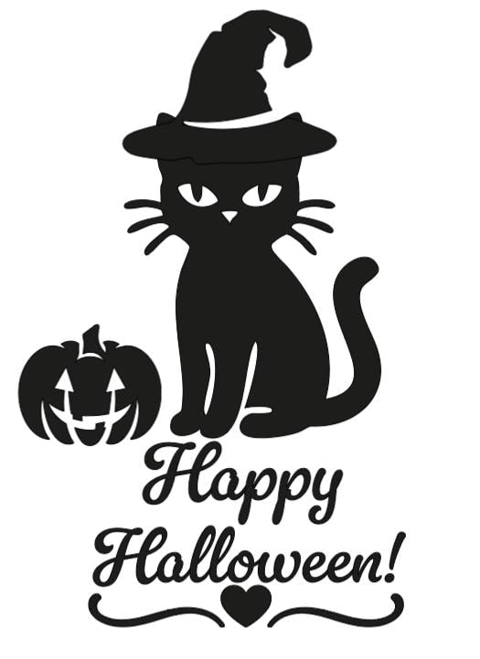 Happy Halloween Kitty! - Lg. Vinyl Decal
