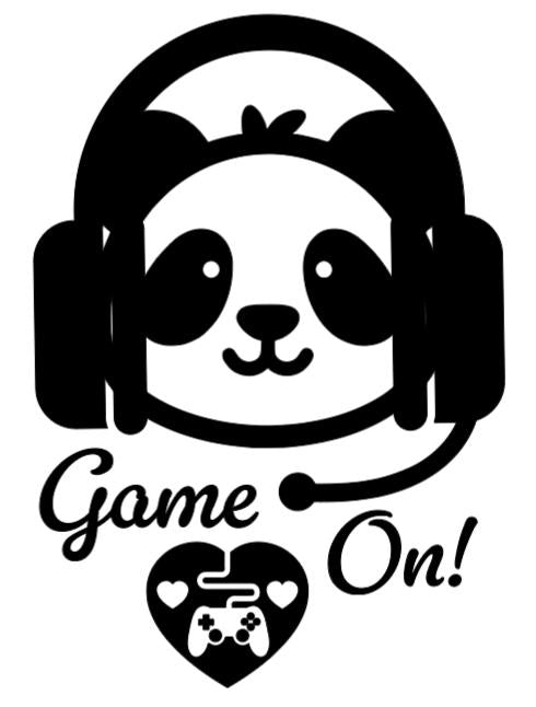 Game On Panda!  - Lg. Vinyl Decal
