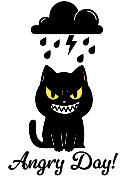 Angry Day! >:) Lg. Vinyl Decal