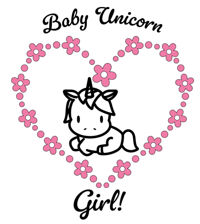 Baby Unicorn Girl! :) Lg. Vinyl Decal