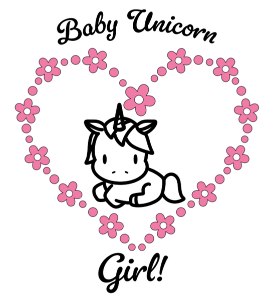 Baby Unicorn Girl! :) Lg. Vinyl Decal