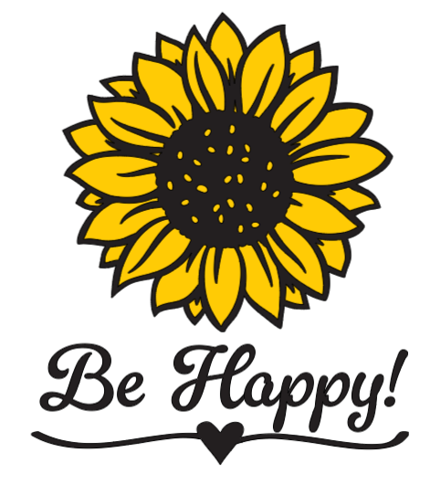 Be Happy Sunflower! Lg. Vinyl Decal