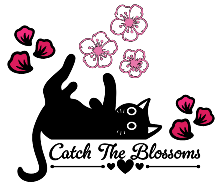 Catch The Blossoms Kitty! Lg. Vinyl Decal