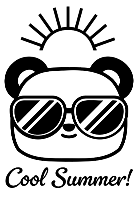 Cool Summer Panda! Lg. Vinyl Decal