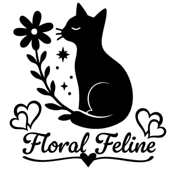 Floral Feline Lg. Vinyl Decal