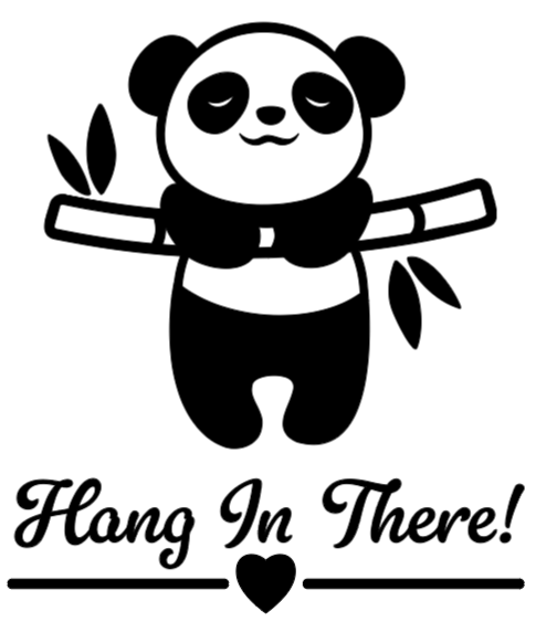 Hang in There Panda Lg. Vinyl Decal