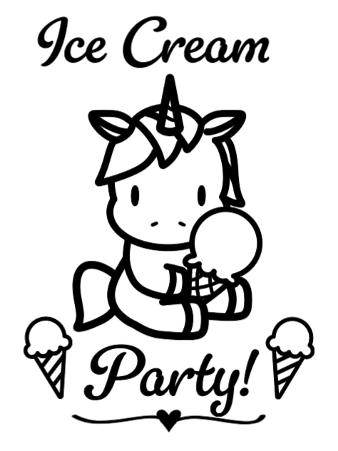 Ice Cream Party! :) Lg. Vinyl Decal