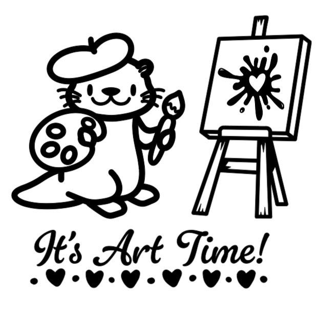 It's Art Time Otter! Lg. Vinyl Decal