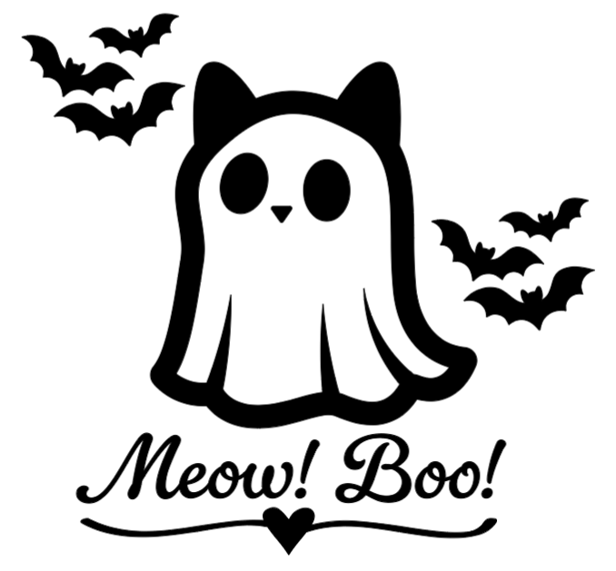 Meow! Boo! Lg. Vinyl Decal
