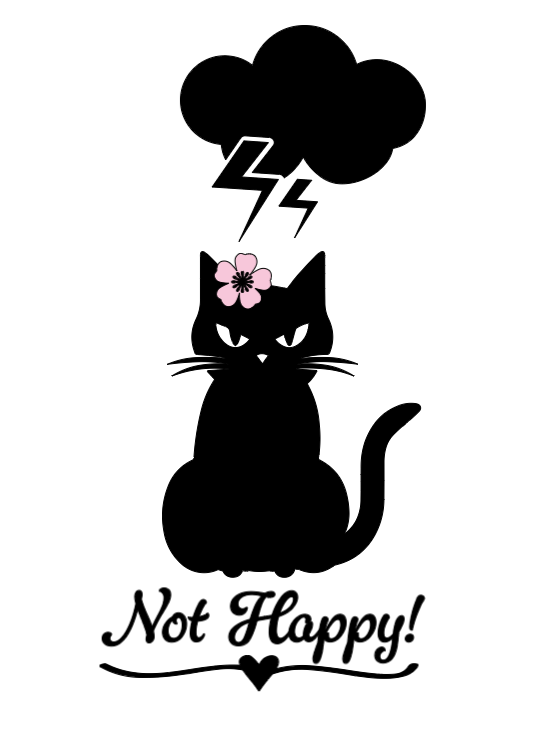 Not Happy Kitty! >:( Lg. Vinyl Sticker