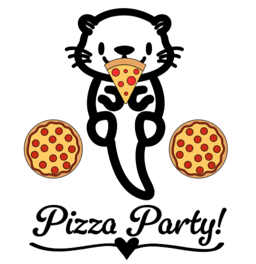 Pizza Party Otter! :) Lg. Vinyl Decal