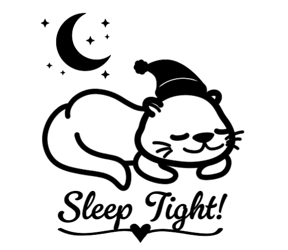 Sleep Tight Otter! :) Lg. Vinyl Decal