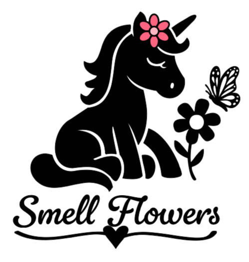 Smell Flowers Unicorn! :) Lg. Vinyl Decal