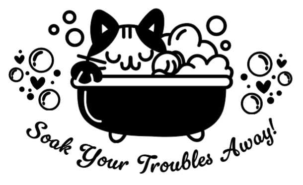 Soak Your Troubles Away Kitty! Lg. Vinyl Decal