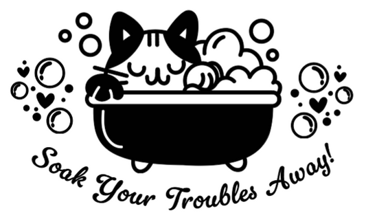 Soak Your Troubles Away Kitty! Lg. Vinyl Decal