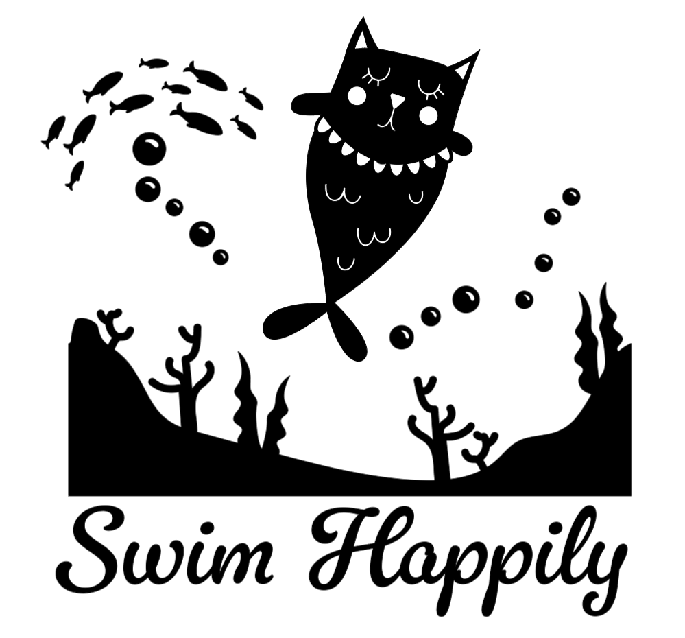 Swim Happily Kitty! :) Lg. Vinyl Decal