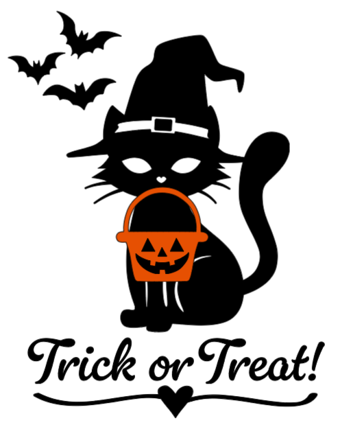 Trick or Treat Kitty! Lg. Vinyl Decal