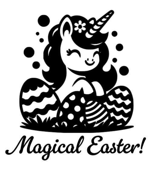 Magical Easter Unicorn!  - Lg. Vinyl Decal