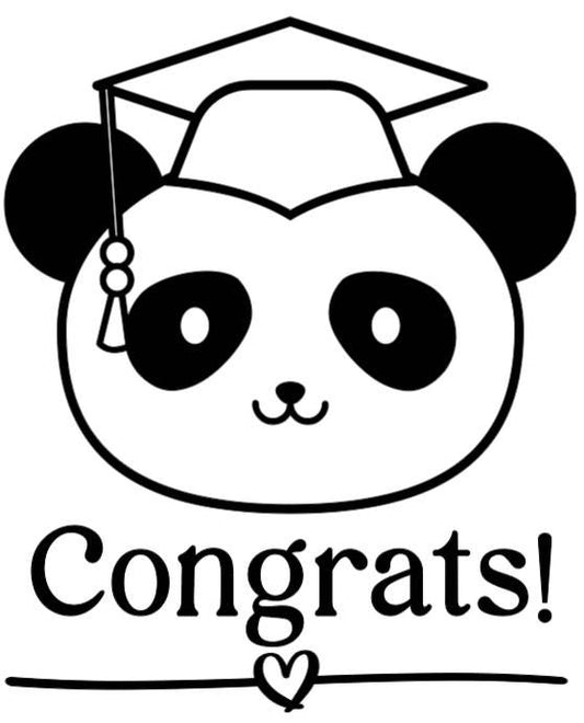 Congrats Panda!  - Lg. Vinyl Decal