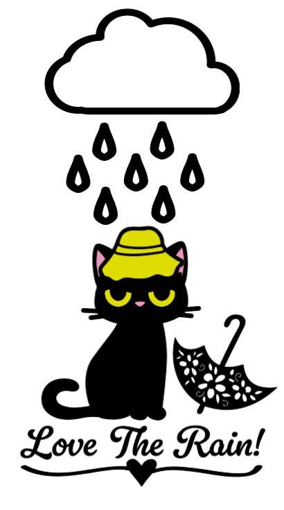 Love The Rain Kitty!  - Lg. Vinyl Decal